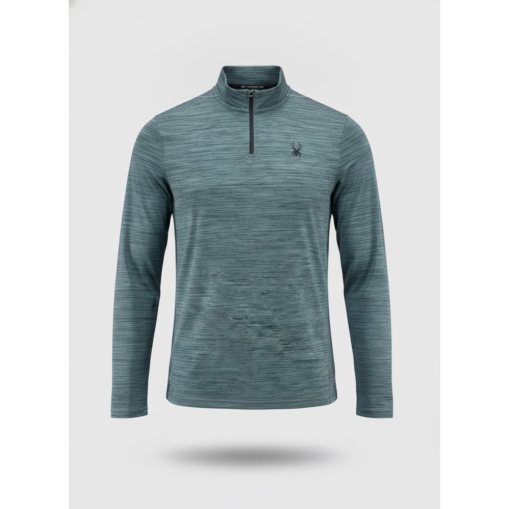 Spyder Active Mens Medium Green Heathered Quarter Zip Pullover SPM834 ProWeb